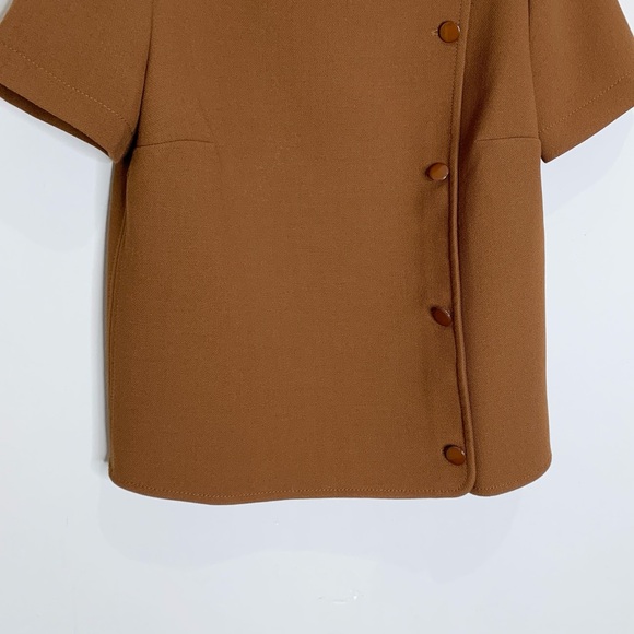 Sezane Ida Blouse (Sz FR 38) Short Sleeve Coffee Brown - Picture 8 of 16